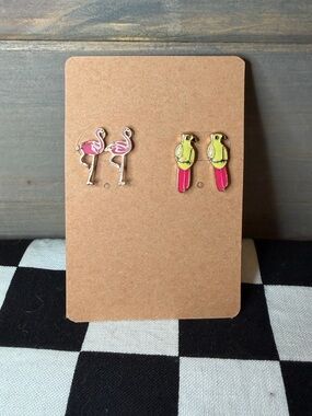 Tropical Bird Earring Set